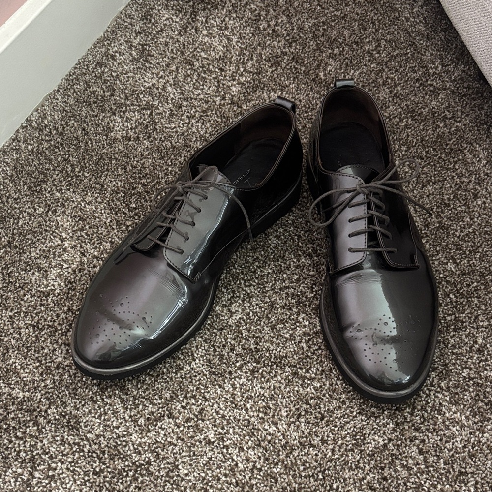 AGL (Attilio Giusti Leobruni) Glossy Black Men's Oxfords